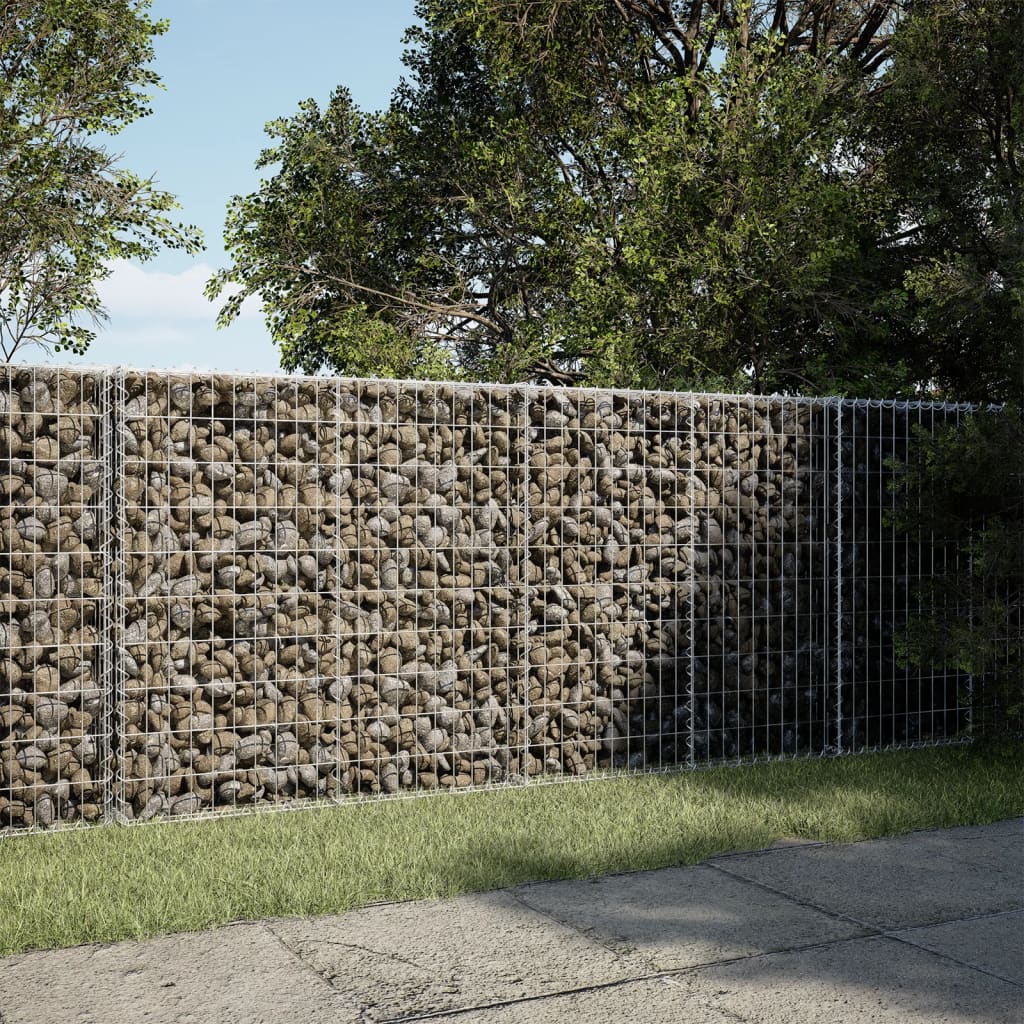 Cesto Gabbione con Copertura 250x100x100 cm in Ferro Zincato | homemem39