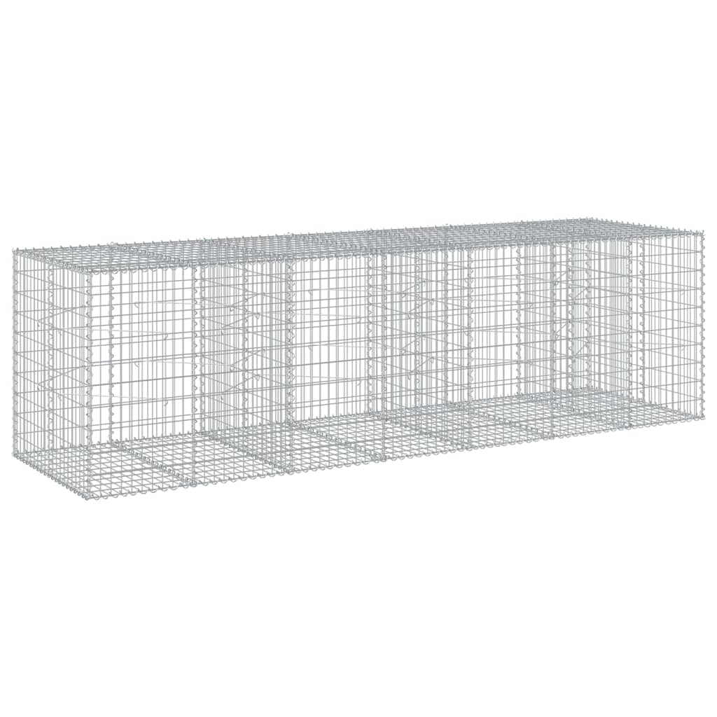 Cesto Gabbione con Copertura 350x100x100 cm in Ferro Zincato | homemem39