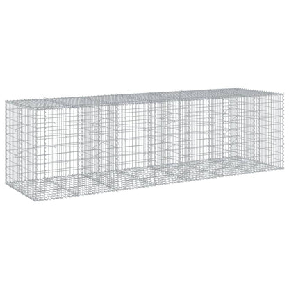 Cesto Gabbione con Copertura 350x100x100 cm in Ferro Zincato | homemem39
