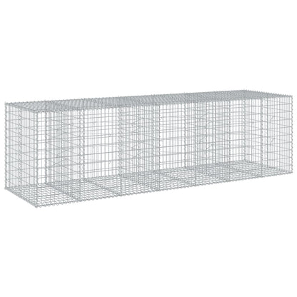 Cesto Gabbione con Copertura 350x100x100 cm in Ferro Zincato | homemem39