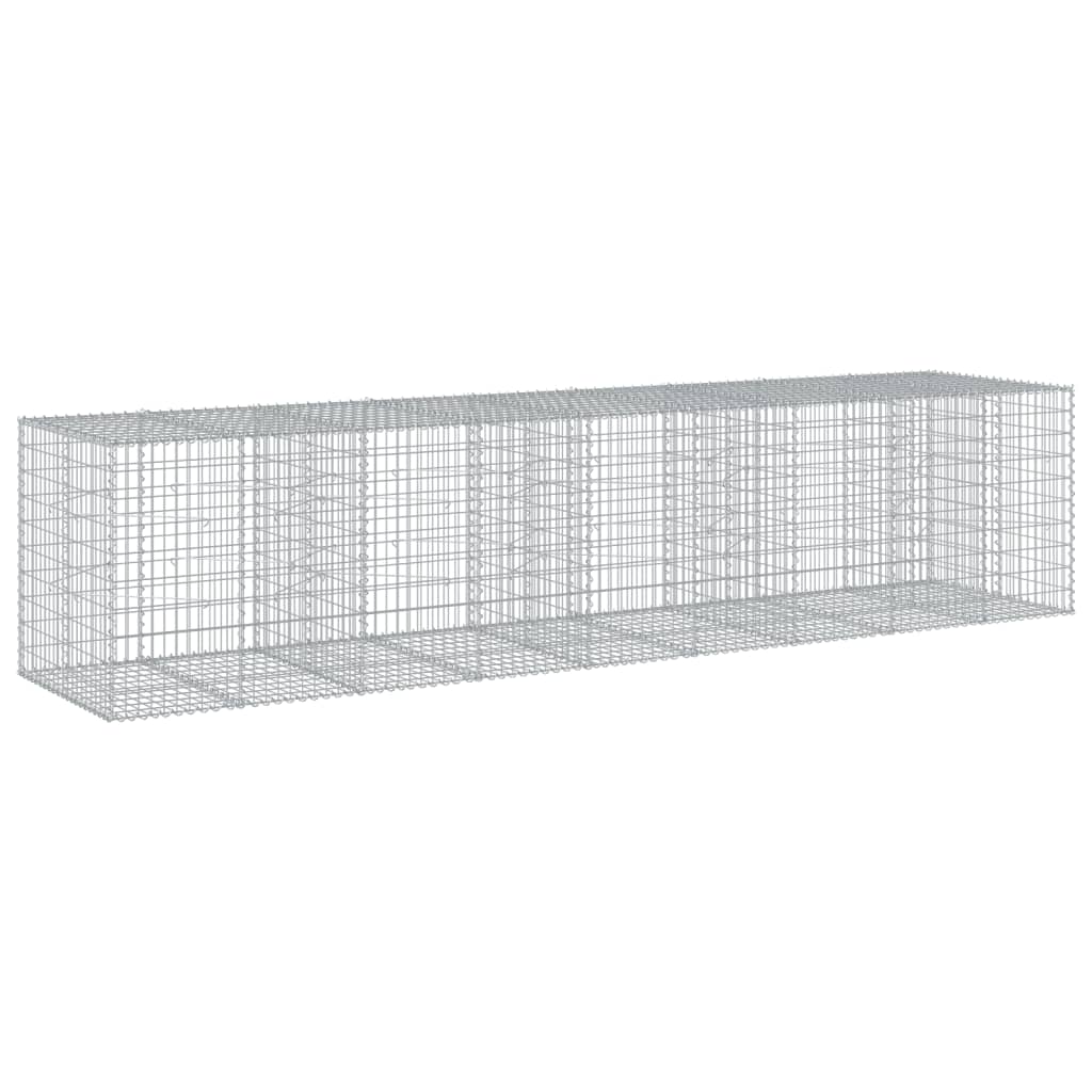 Cesto Gabbione con Copertura 450x100x100 cm in Ferro Zincato | homemem39
