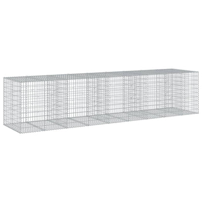 Cesto Gabbione con Copertura 450x100x100 cm in Ferro Zincato | homemem39