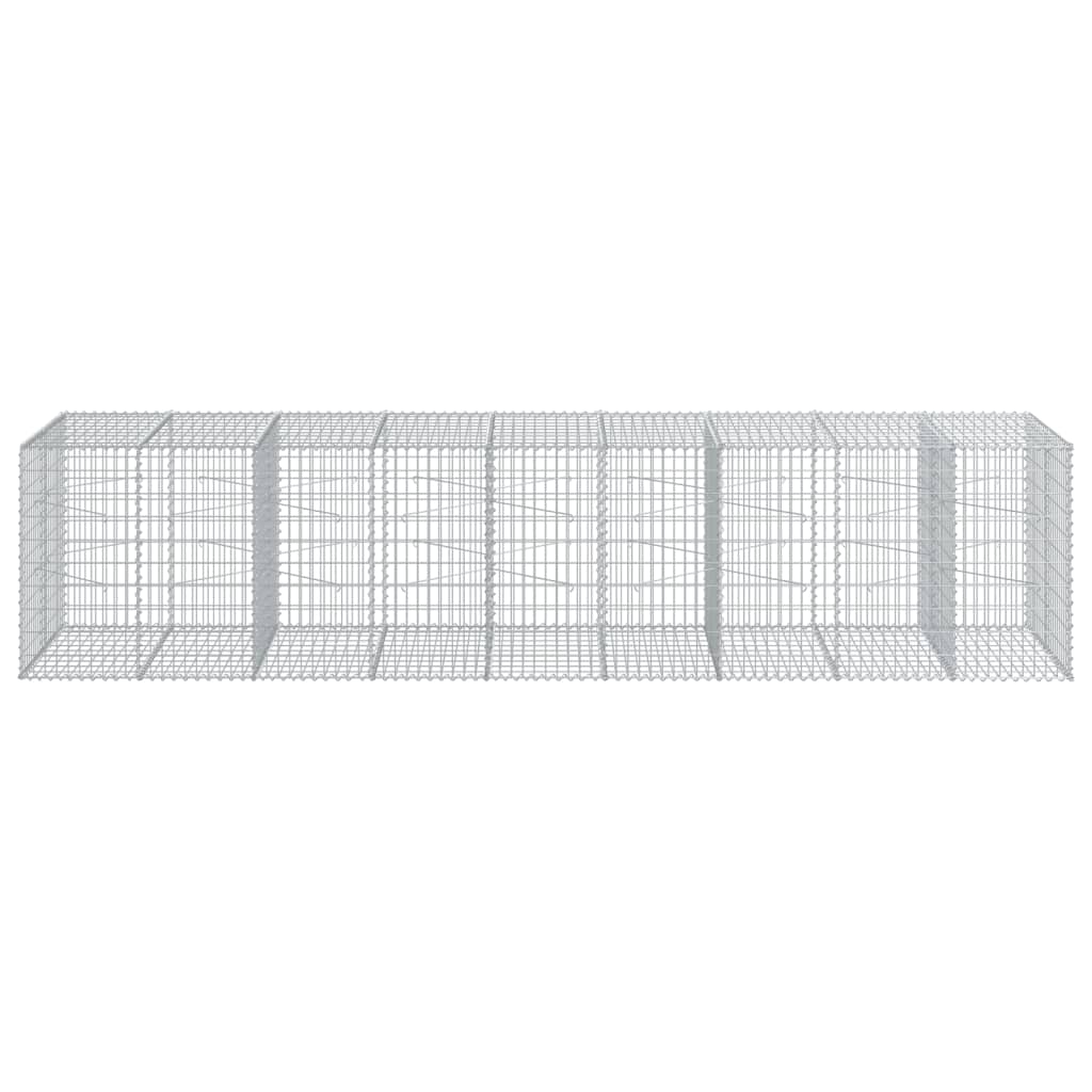 Cesto Gabbione con Copertura 450x100x100 cm in Ferro Zincato | homemem39
