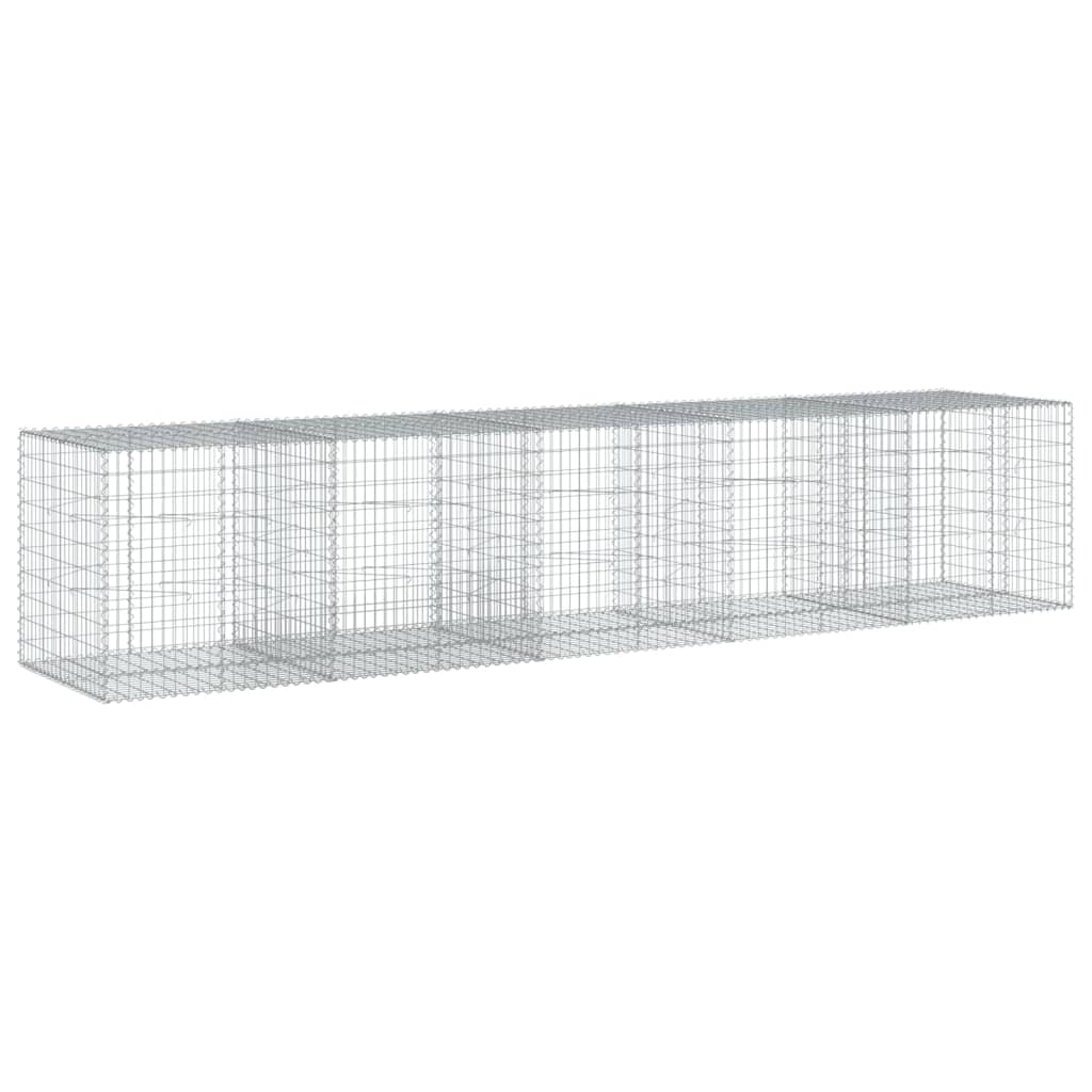 Cesto Gabbione con Copertura 500x100x100 cm in Ferro Zincato | homemem39
