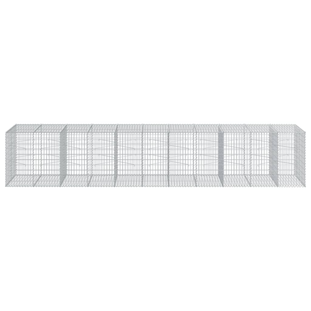 Cesto Gabbione con Copertura 550x100x100 cm in Ferro Zincato | homemem39