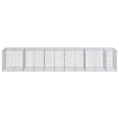 Cesto Gabbione con Copertura 550x100x100 cm in Ferro Zincato | homemem39