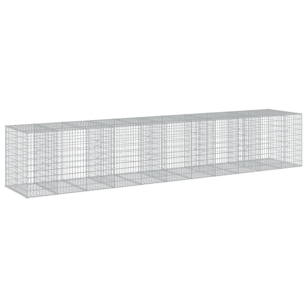 Cesto Gabbione con Copertura 550x100x100 cm in Ferro Zincato | homemem39