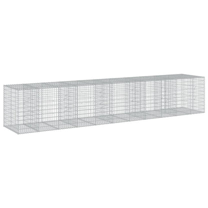 Cesto Gabbione con Copertura 550x100x100 cm in Ferro Zincato | homemem39