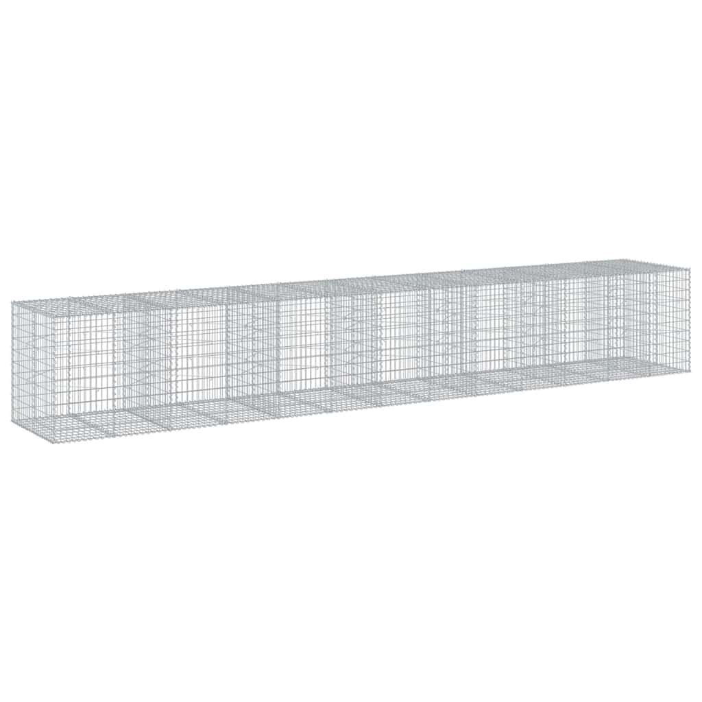 Cesto Gabbione con Copertura 650x100x100 cm in Ferro Zincato | homemem39