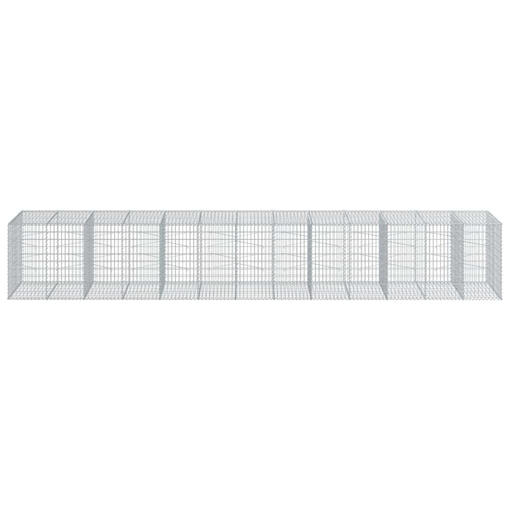 Cesto Gabbione con Copertura 650x100x100 cm in Ferro Zincato | homemem39