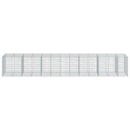 Cesto Gabbione con Copertura 650x100x100 cm in Ferro Zincato | homemem39