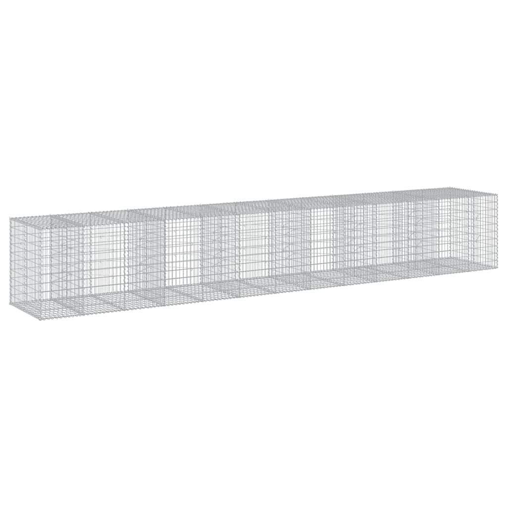 Cesto Gabbione con Copertura 650x100x100 cm in Ferro Zincato | homemem39