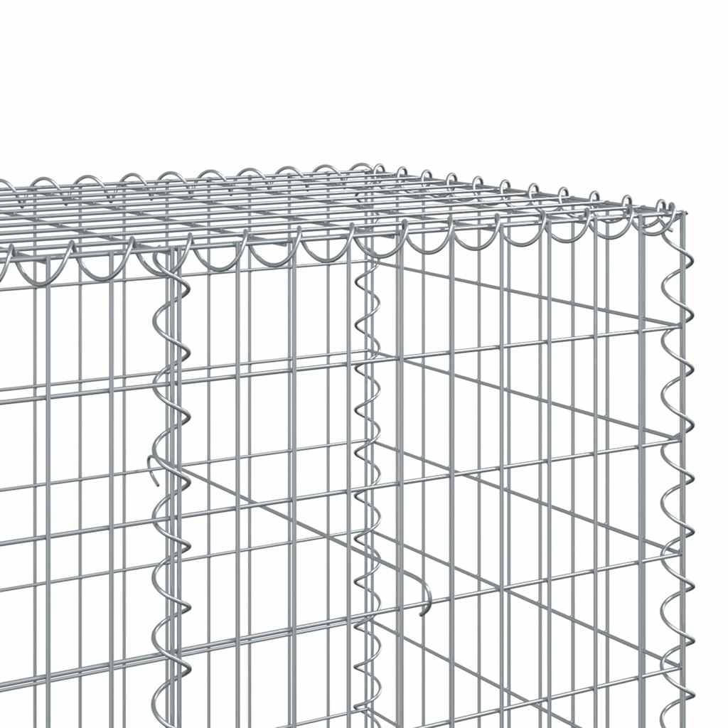 Cesto Gabbione con Copertura 650x100x100 cm in Ferro Zincato | homemem39