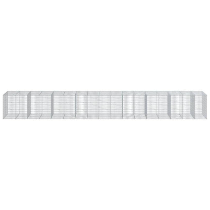 Cesto Gabbione con Copertura 850x100x100 cm in Ferro Zincato - homemem39