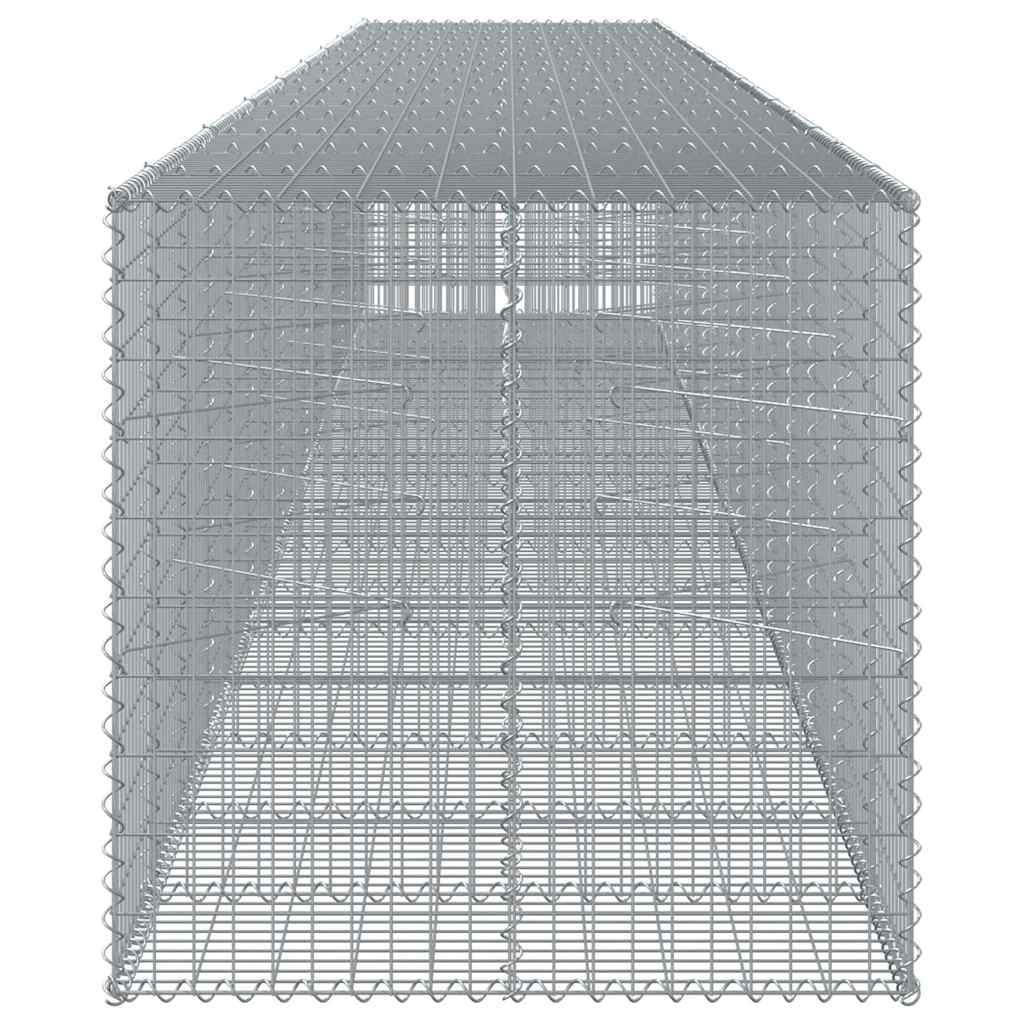 Cesto Gabbione con Copertura 850x100x100 cm in Ferro Zincato