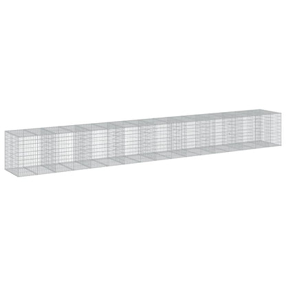 Cesto Gabbione con Copertura 950x100x100 cm in Ferro Zincato | homemem39