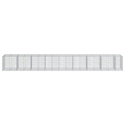 Cesto Gabbione con Copertura 950x100x100 cm in Ferro Zincato | homemem39