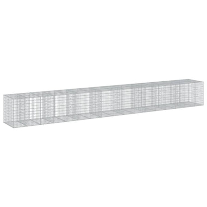 Cesto Gabbione con Copertura 950x100x100 cm in Ferro Zincato | homemem39