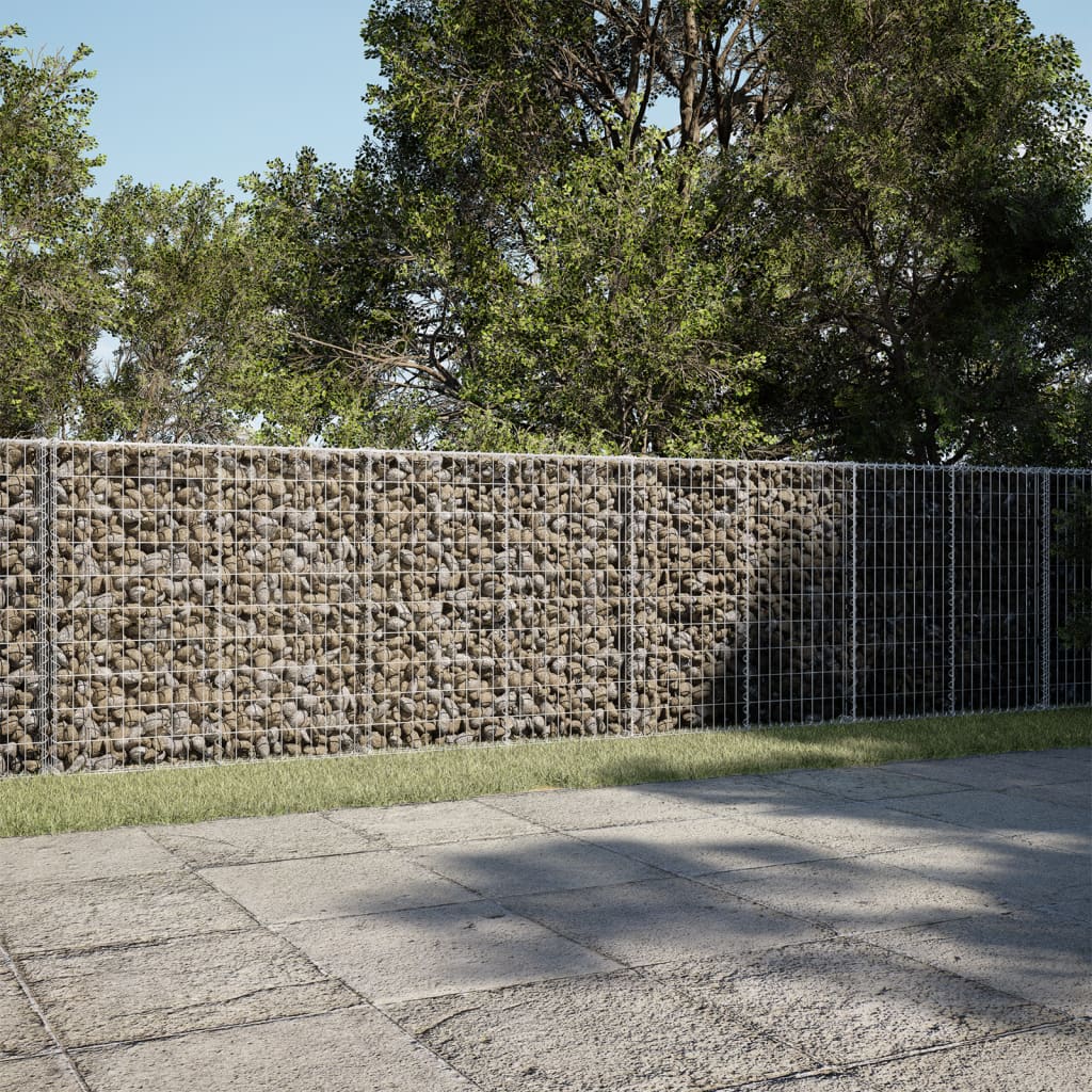 Cesto Gabbione con Copertura 1000x100x100 cm in Ferro Zincato | homemem39