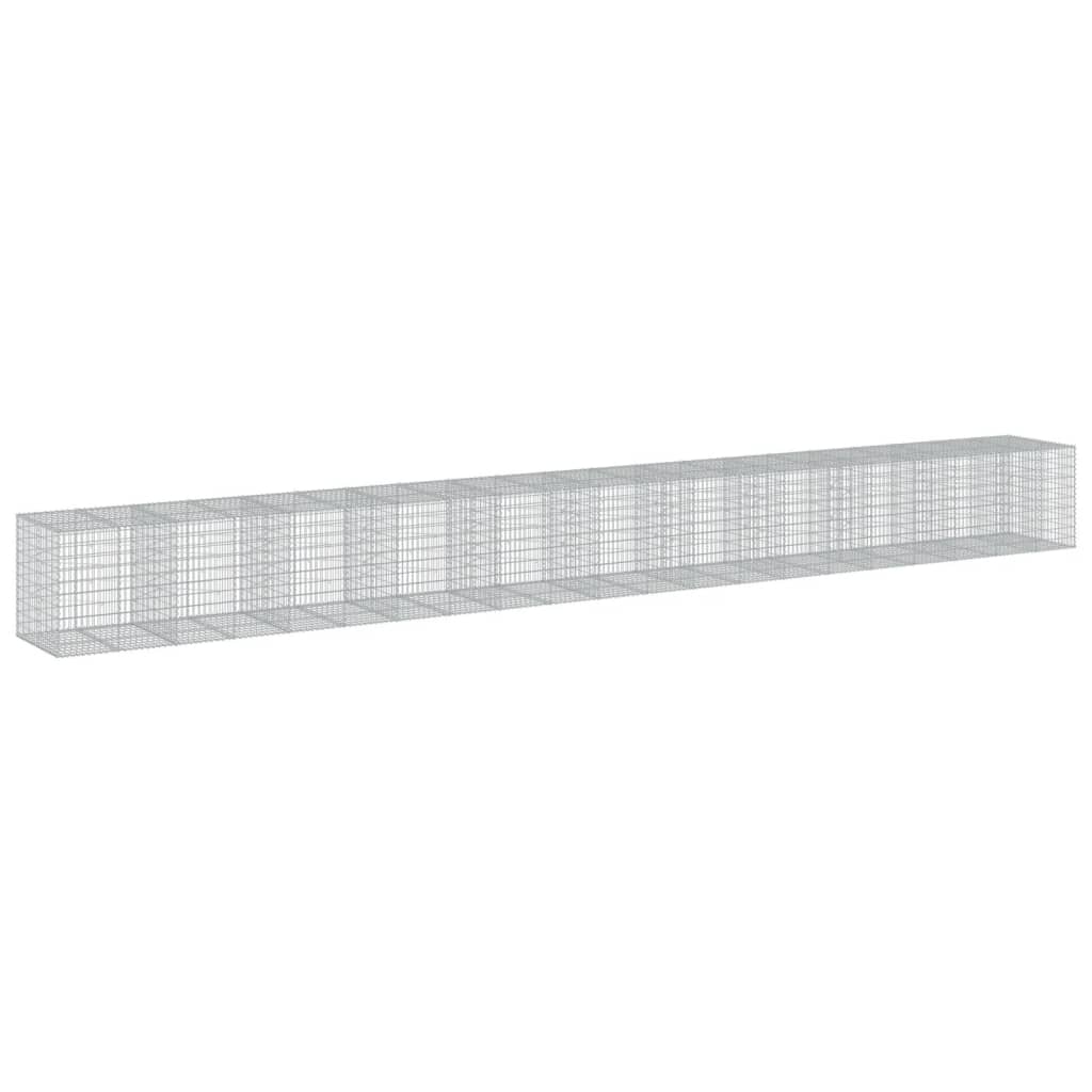 Cesto Gabbione con Copertura 1050x100x100 cm in Ferro Zincato | homemem39