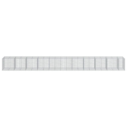 Cesto Gabbione con Copertura 1050x100x100 cm in Ferro Zincato | homemem39