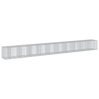Cesto Gabbione con Copertura 1050x100x100 cm in Ferro Zincato | homemem39