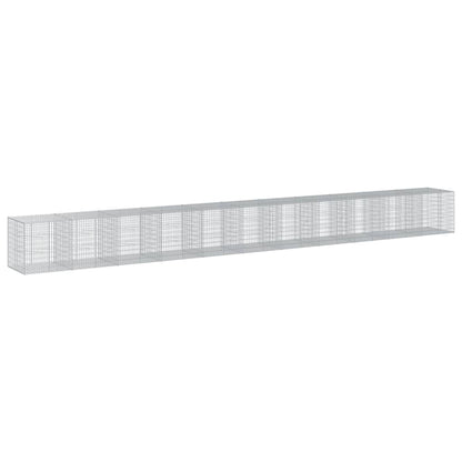 Cesto Gabbione con Copertura 1100x100x100 cm in Ferro Zincato | homemem39