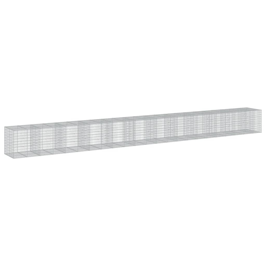 Cesto Gabbione con Copertura 1150x100x100 cm in Ferro Zincato | homemem39
