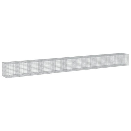 Cesto Gabbione con Copertura 1150x100x100 cm in Ferro Zincato | homemem39