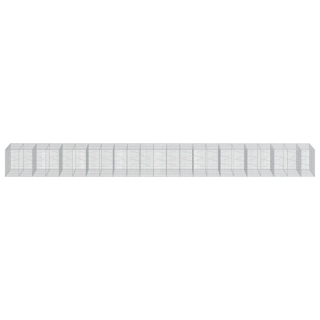 Cesto Gabbione con Copertura 1150x100x100 cm in Ferro Zincato | homemem39