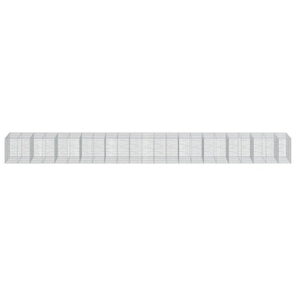 Cesto Gabbione con Copertura 1150x100x100 cm in Ferro Zincato | homemem39