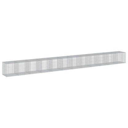 Cesto Gabbione con Copertura 1200x100x100 cm in Ferro Zincato | homemem39