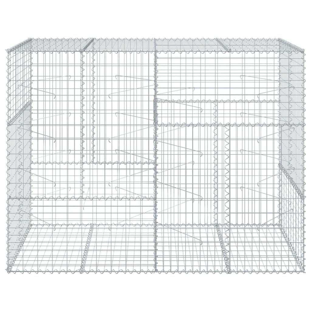 Cesto Gabbione con Copertura 200x100x150 cm in Ferro Zincato | homemem39