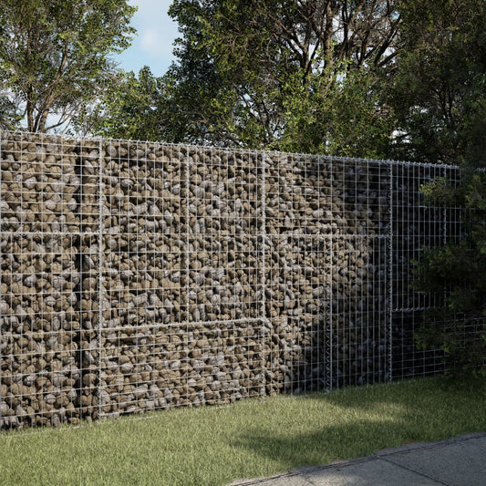 Cesto Gabbione con Copertura 200x100x150 cm in Ferro Zincato