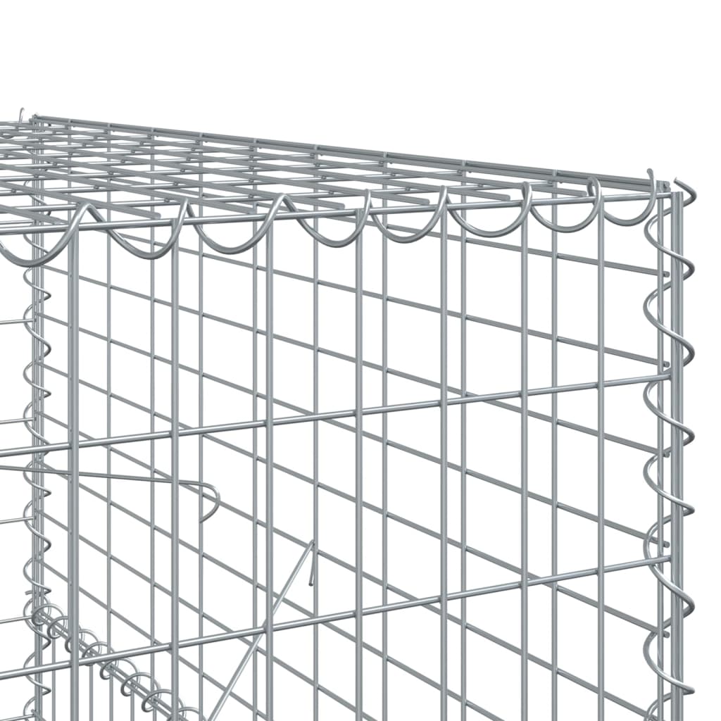 Cesto Gabbione con Copertura 500x100x150 cm in Ferro Zincato | homemem39