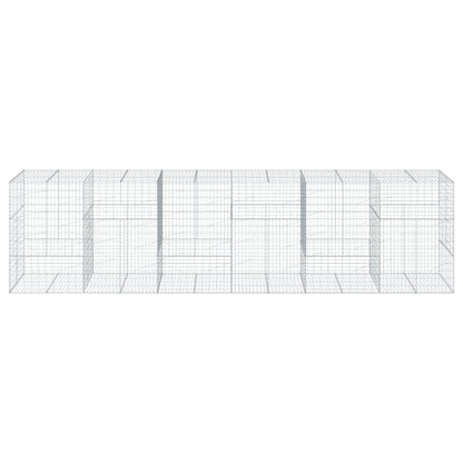 Cesto Gabbione con Copertura 600x100x150 cm in Ferro Zincato - homemem39