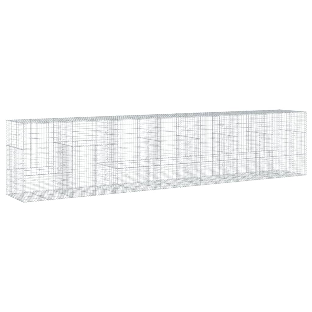 Cesto Gabbione con Copertura 700x100x150 cm in Ferro Zincato | homemem39