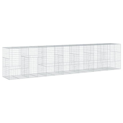 Cesto Gabbione con Copertura 700x100x150 cm in Ferro Zincato | homemem39