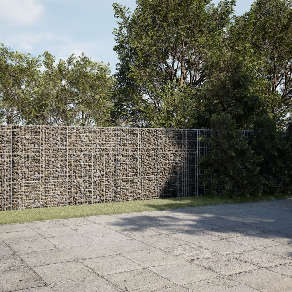 Cesto Gabbione con Copertura 700x100x150 cm in Ferro Zincato | homemem39