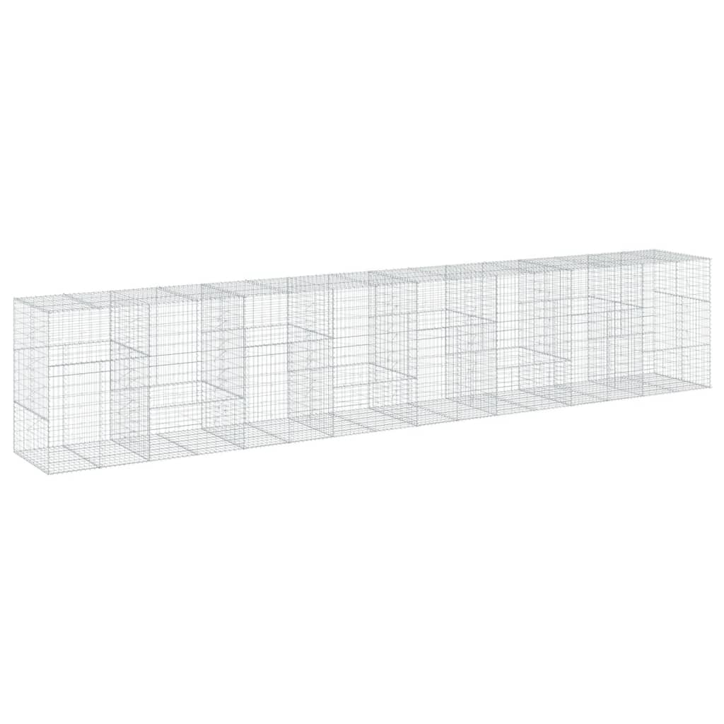 Cesto Gabbione con Copertura 800x100x150 cm in Ferro Zincato | homemem39