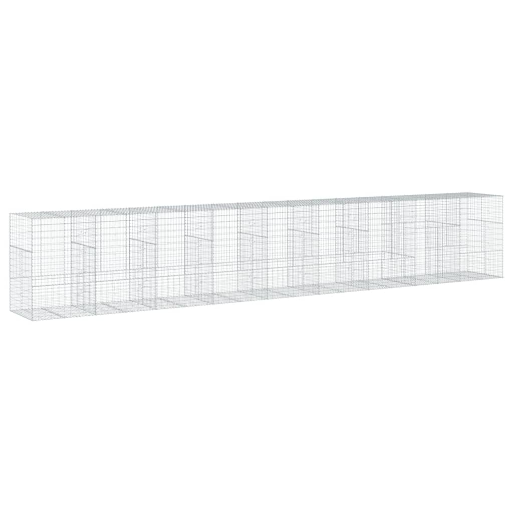 Cesto Gabbione con Copertura 900x100x150 cm in Ferro Zincato | homemem39
