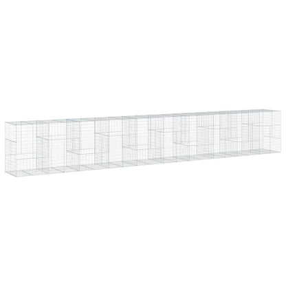 Cesto Gabbione con Copertura 1000x100x150 cm in Ferro Zincato | homemem39