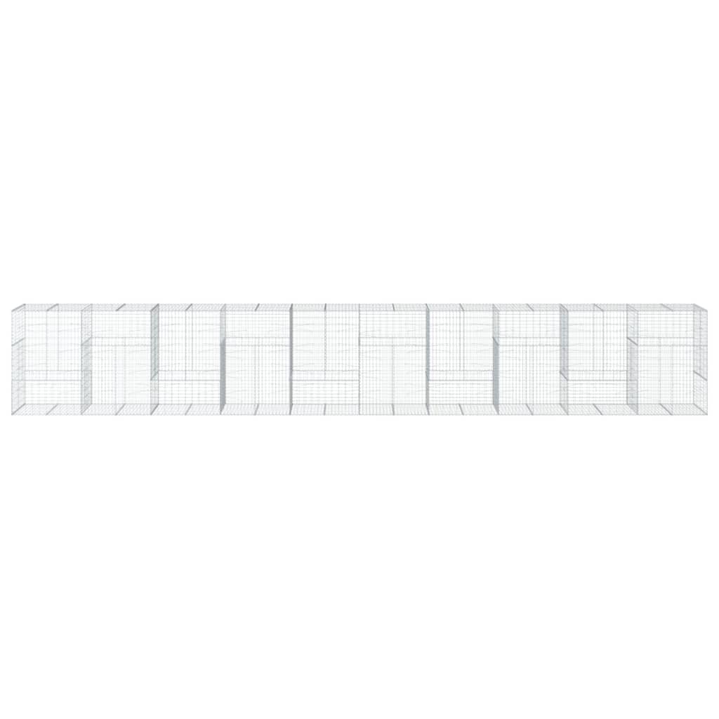 Cesto Gabbione con Copertura 1000x100x150 cm in Ferro Zincato | homemem39
