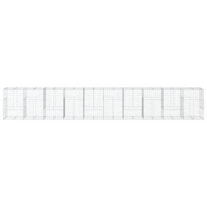 Cesto Gabbione con Copertura 1000x100x150 cm in Ferro Zincato | homemem39