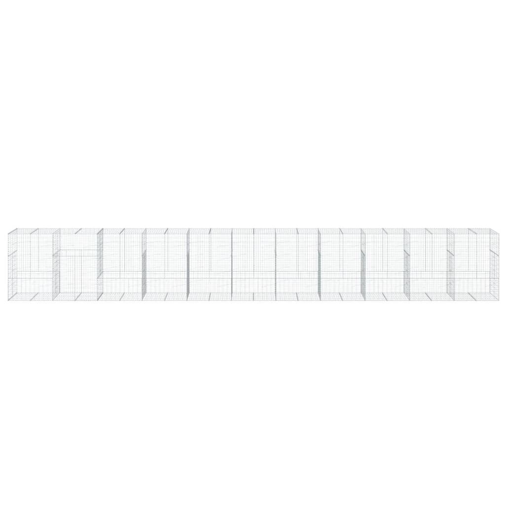 Cesto Gabbione con Copertura 1100x100x150 cm in Ferro Zincato | homemem39