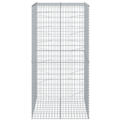 Cesto Gabbione con Copertura 100x100x200 cm in Ferro Zincato | homemem39