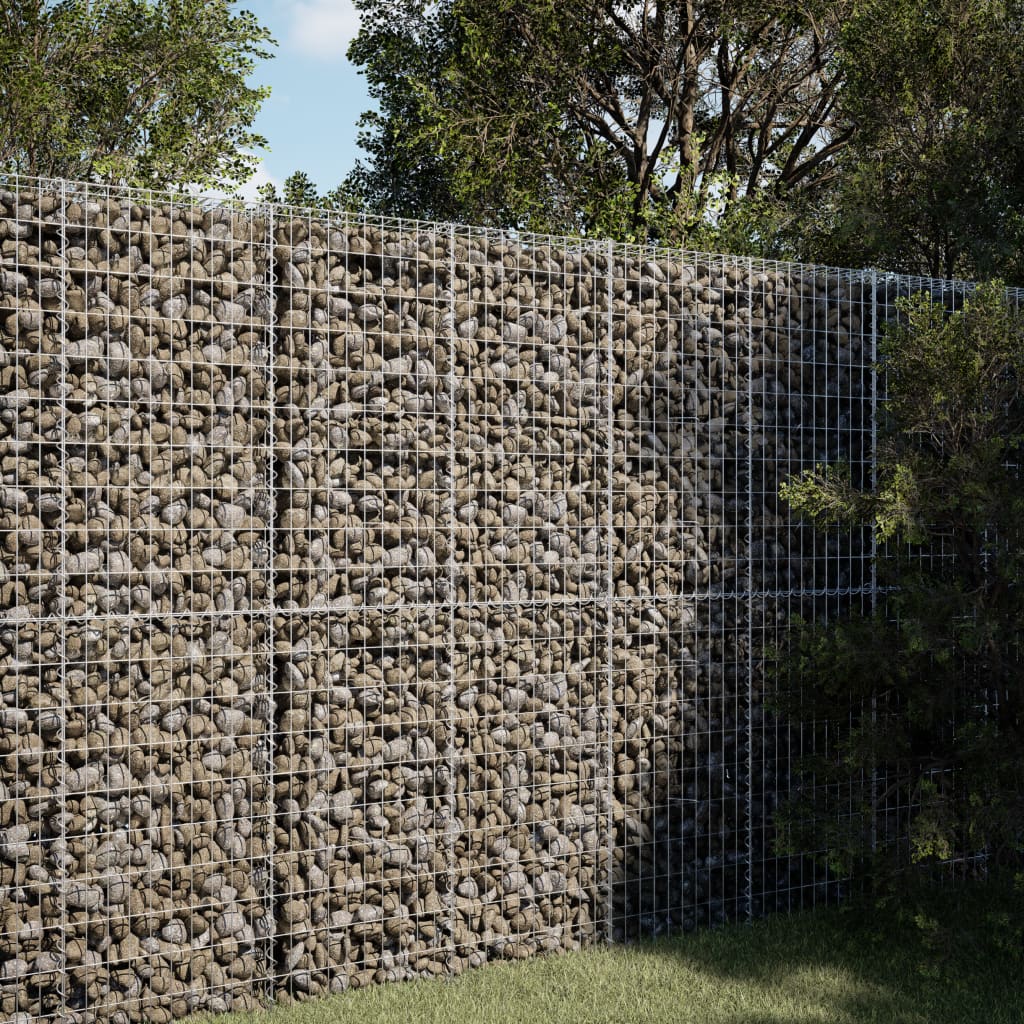 Cesto Gabbione con Copertura 100x100x200 cm in Ferro Zincato | homemem39