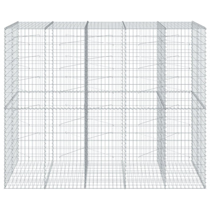 Cesto Gabbione con Copertura 250x100x200 cm in Ferro Zincato