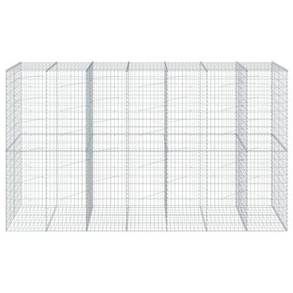 Cesto Gabbione con Copertura 350x100x200 cm in Ferro Zincato