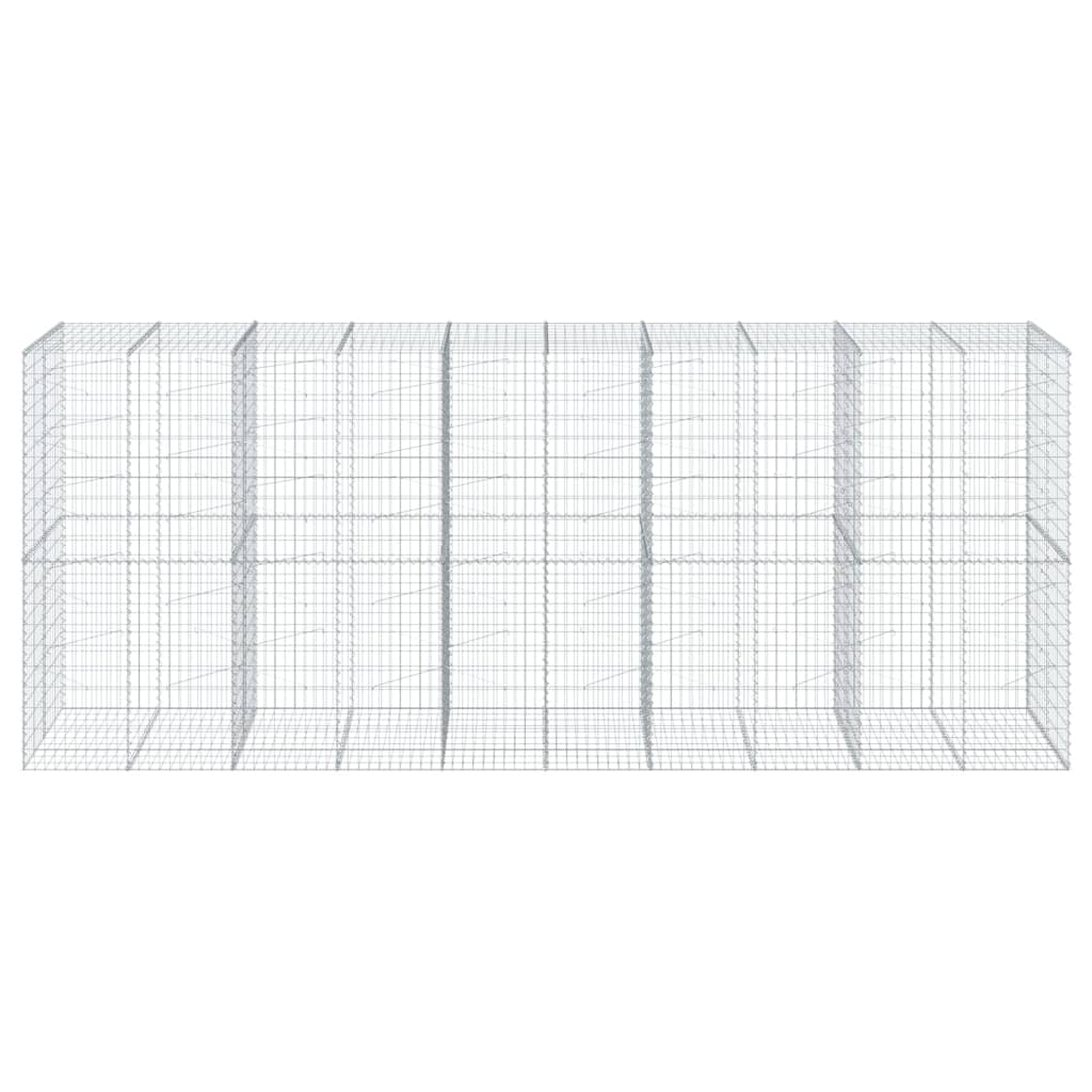 Cesto Gabbione con Copertura 500x100x200 cm in Ferro Zincato - homemem39